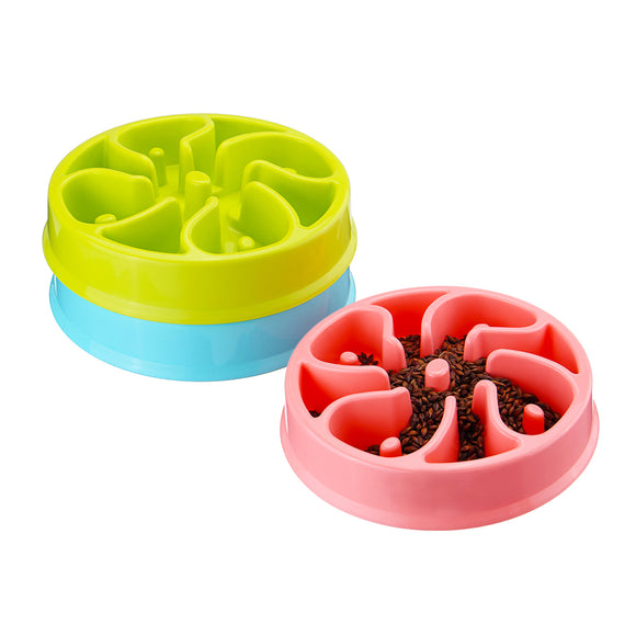 Pet Dog Puppy Large Slow Down Eating Feeding Bowl Anti Choke Dish Food Feeder