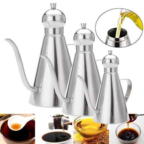 0.35L/0.5L/1L Stainless Steel Olive Oil Vinegar Dispenser Jar Kitchen Bottles Pot