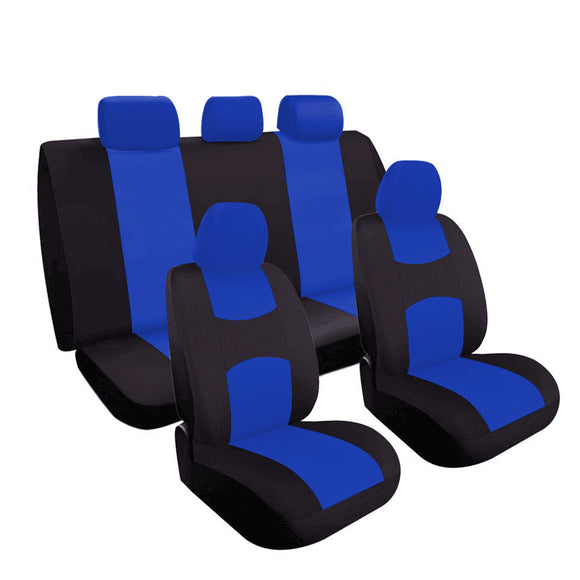 Universal Car Seat Covers Protectors Cushions Full Set Cover 4 Heads Blue+Black