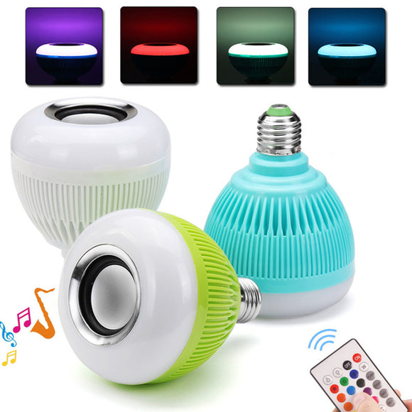 AC100-240V E27 Colorful Home bluetooth LED Music Globe Light Bulb + 24Keys IR Remote Control
