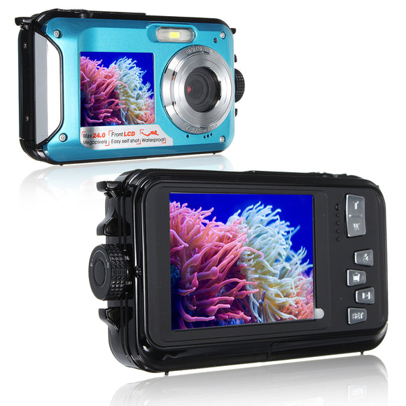 XANES HD 1080P 24MP Double Screen 16X Zoom Digital Camera LED Flashlight Waterproof