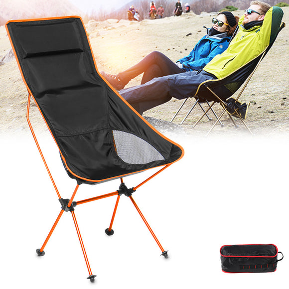 Outdoor Portable Folding Fishing Chair Aluminum Camping Chair BBQ Stool Max Load 150kg