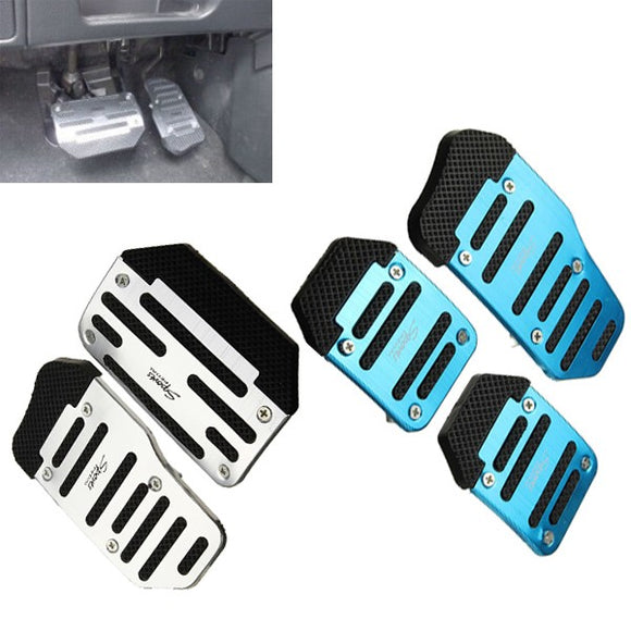 Car Non Slip Pedal Accelerator Brake AluminumFoot PlateSet for Manualor Automatic Cars