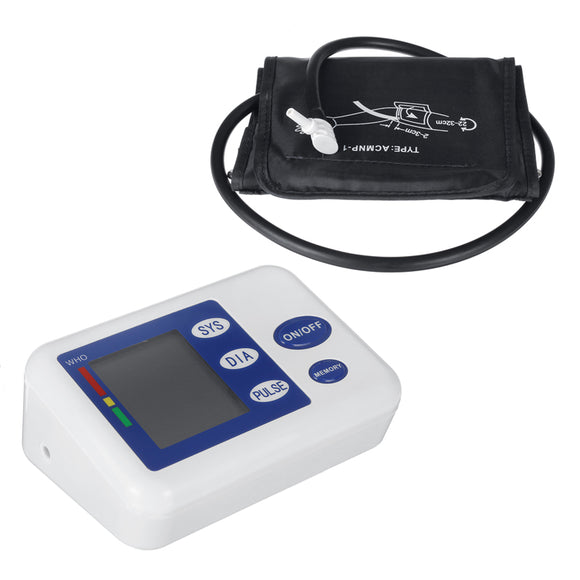 Protable Home LCD Electronic Digital Memory Arm Smart Blood Pressure Monitor&Heart Beat Meter
