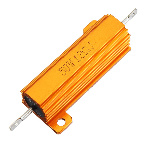 RX24 50W 12R 12RJ Metal Aluminum Case High Power Resistor Golden Metal Shell Case Heatsink Resistance Resistor