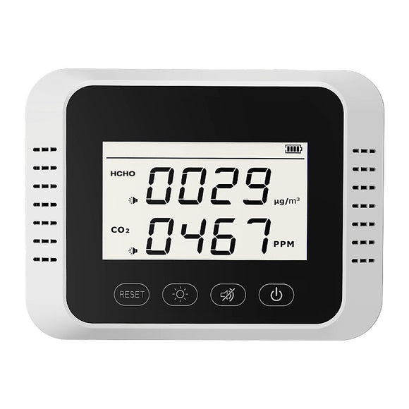 X7 Carbon Dioxide CO2 Formaldehyde Air Quality Detector Large Screen Displays With Sound Alarm