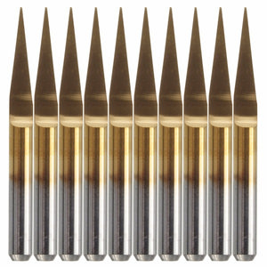 10pcs 0.1mm 10 Degree Flat Bottom PCB Engraving Bits Titanium Coated Carbide CNC Router Tool