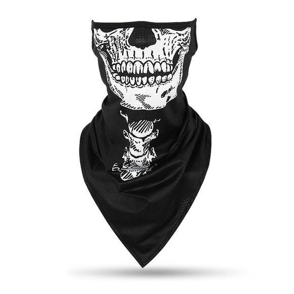 Ear Hanging Skull Face Mask Dustproof Triangle Scarf Ice Silk Breathable Outdoor CS Game Windproof Riding Sunscreen Headgear