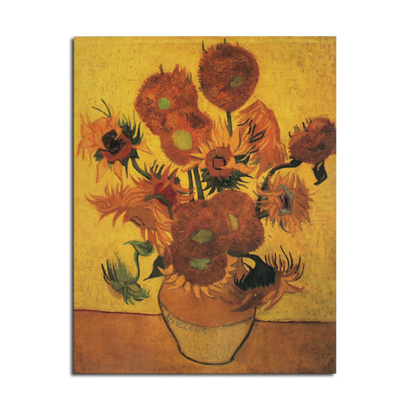 Van Gogh Sunflower Poster Kraft Paper Wall Poster DIY Wall Art 18.5 inch X 14 inch