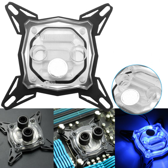 S SKYEE 9cmx9cmx2cm LED CPU Water Block Waterblock for INTEL Cooling