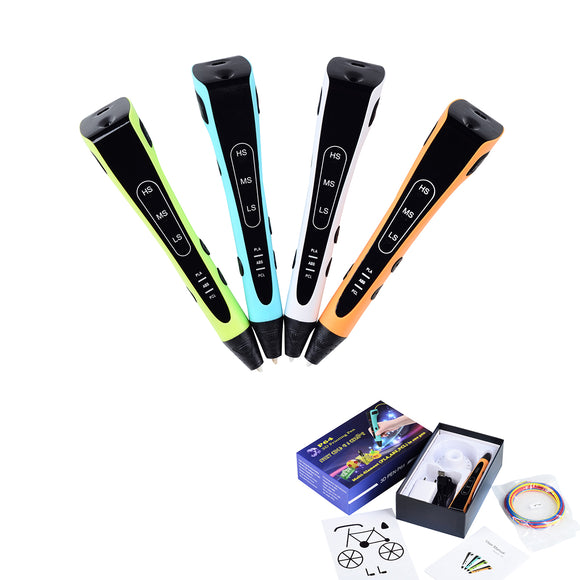 Orange/Blue/Green/White Color 110-240V 3D Printing Pen for ABS/PLA/PCL Support Adjustable Speed