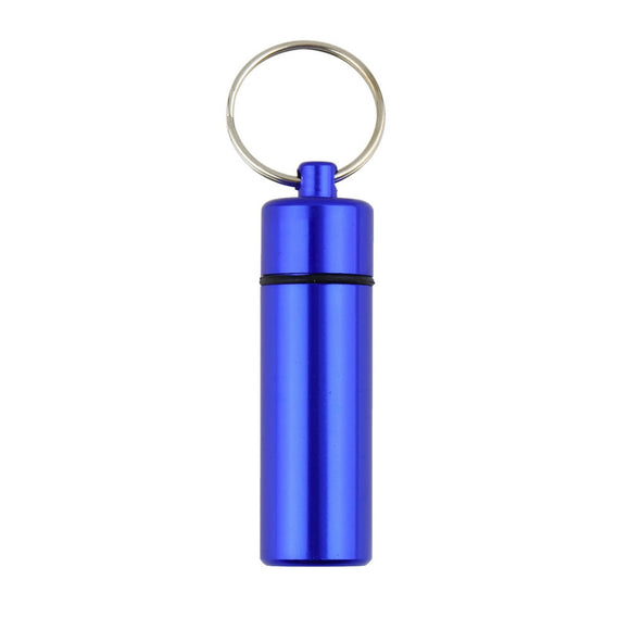 1 PCS Waterproof Aluminum Pill Box Case Drug Medicine Keychain Holder Container For Travel