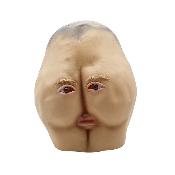 Latex Butt Head Mask Adult Ass Halloween Party Costume Accessory Prop Cosplay Mask