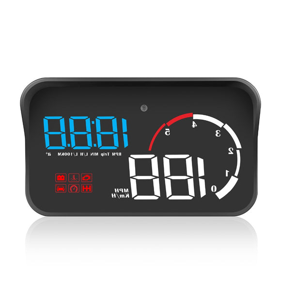 M10 Car OBD2 HUD Head Up Display Digital Speedometer Windshield Projector Reader Engine RPM Faulty Code Water Temperature