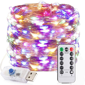 12M 100LED 8 Modes String Light USB Holiday Christmas Decorative Lamp for Home Indoor Party Wedding Garland