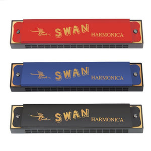 Swan SW16-2 C Key 16 Holes Harmonica Copper Board Diatonic Harp Woodwind Musical Instrument