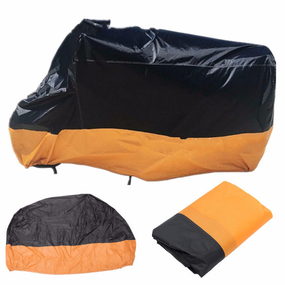 Motorcycle Waterproof Cover Scooter Rain Dust Cover Orange Black M-XL