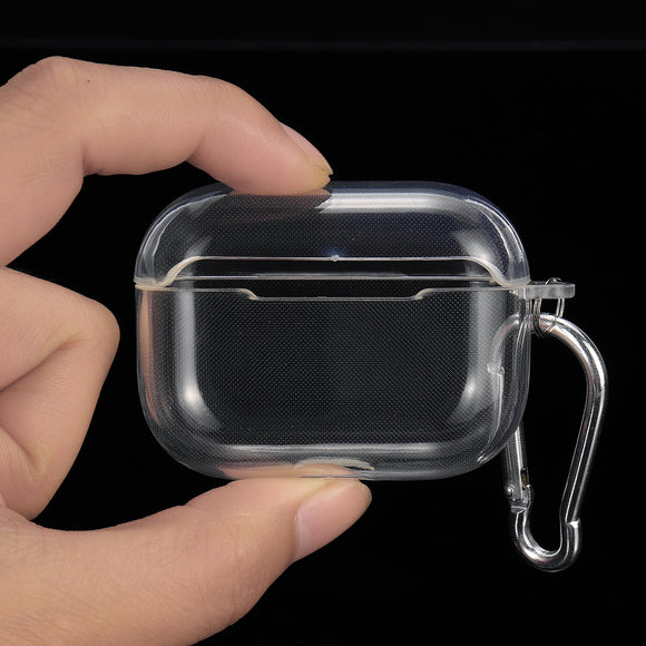 Transparent Non-yellow Anti-fall TPU Soft Earphone Storage Case Protective Cover with Keychain for Airpods Pro Airpods 3
