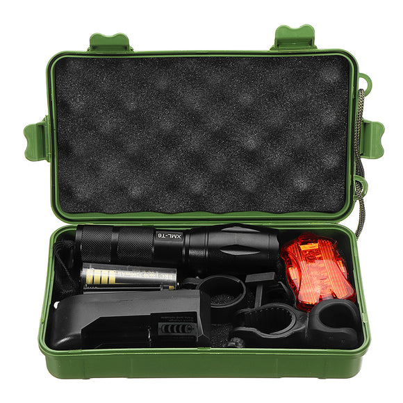 XANES A100  T6 800LM 5Modes Brightness Zoomable Tactical LED Flashlight Suit & Removable Bi