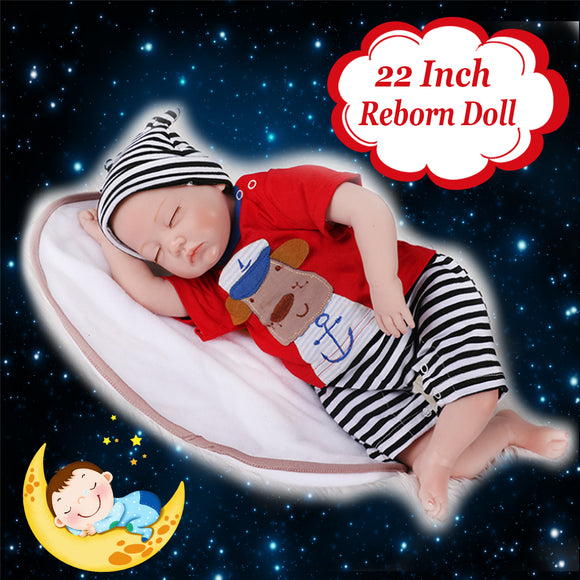 Silicone 22inch Reborn Dolls Baby Lifelike Baby Newborn Doll Handmade Gift