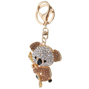 Cute Crystal Koala Holding The Branches Pendant Bag Keyring Keychain