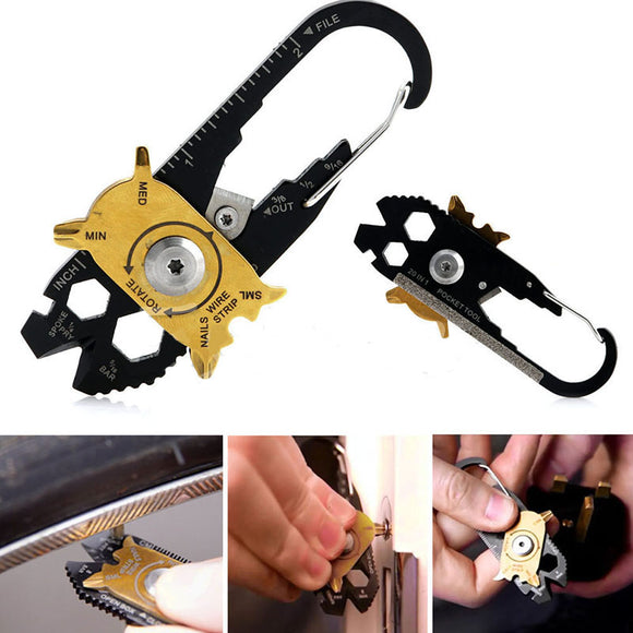 20 In 1 EDC Roulette Multitool Portable Pocket Stainless Steel Screwdriver Opener Keychain Kit