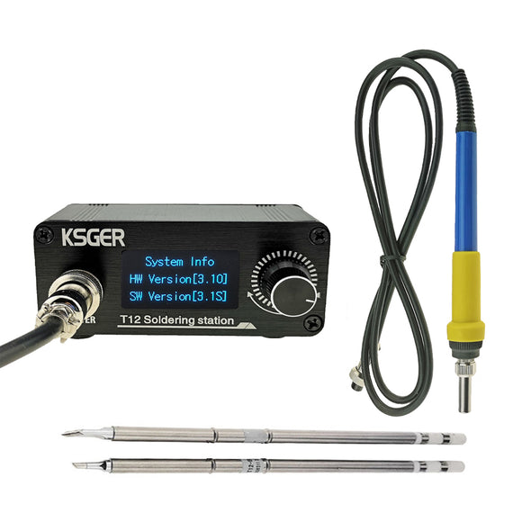 KSGER Mini STM32 V3.1S OLED  T12 Soldering Iron Station DIY Plastic 907 9501 Handle Electric Tools Quick Heating T12 Iron Tips 8s Tins