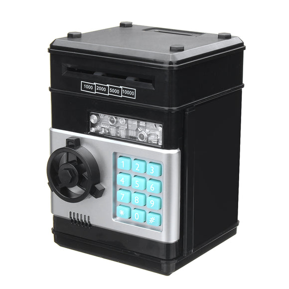 Code Key Lock Piggy Bank Coins Cash Saving Money Box Counter Mini Safe Box Gift For Children