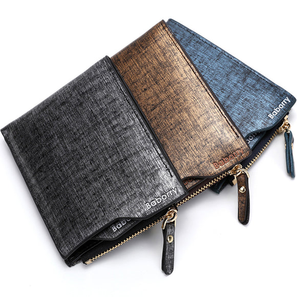 Men PU Leather Short Wallet Bi-fold Purse Coin Holder Wallet