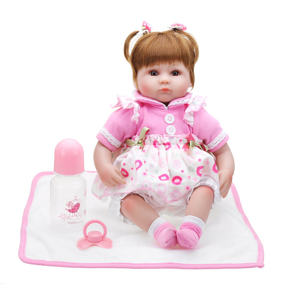 NPK Doll 22'' Reborn Silicone Handmade Lifelike Realistic Newborn Toy For Girl Birthday Gift