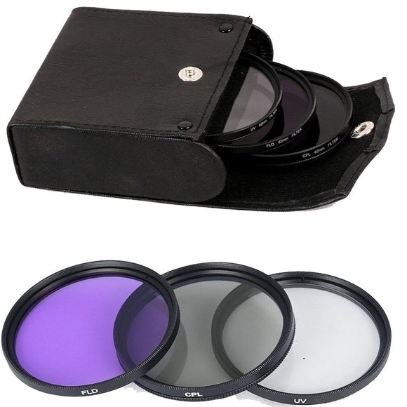 Lightdow 3 in 1 UV CPL FLD 49/52/55/58/62/67/72/77mm Lens Fliter for DSLR Camera
