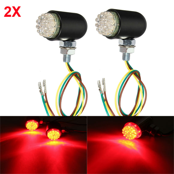 4pcs  Red Shine Universal 24LEDs Motorcycle Cruiser Turn Signal Light Black Shell
