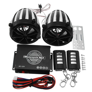 2.5inch Motorcycle Audio Stereo FM MP3 Amplifier Speaker Anti Theft Alarm USB 12V