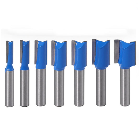 Drillpro 7Pcs 8mm Striaght Shank Router Bit Swallow Tail Woodworking Etching Milling Cutting Tools