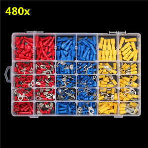 Excellway EC09 480Pcs Insulated Electrical Wire Terminals Crimp Connector
