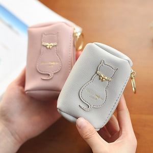 Women Cute Cat Coin Bag Supermarket Daily Use Coin Bag