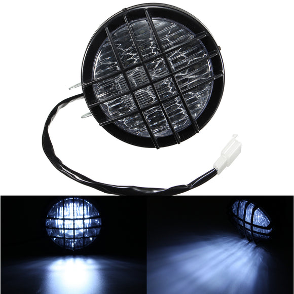 5inch LED Motorcycle Grill Headlight Light For Harley Chopper Bobber
