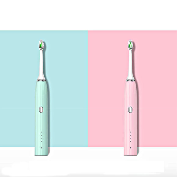 4 Stalls Electric Toothbrush USB Rechargeable Soft Toothbrush Sonic Wave Vibration IPX7 Waterproof