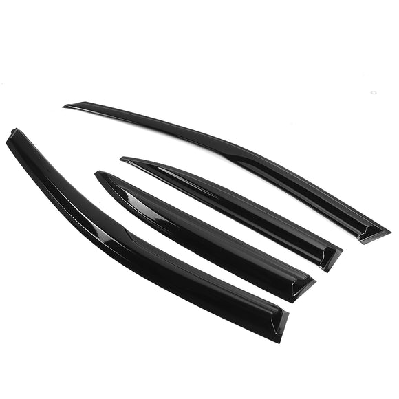 4Pcs For Acura TSX 2009-2014 Sedan CU2 Wavy Style Plastic Exterior Visor Vent Shades Window Sun Rain Guard Deflector