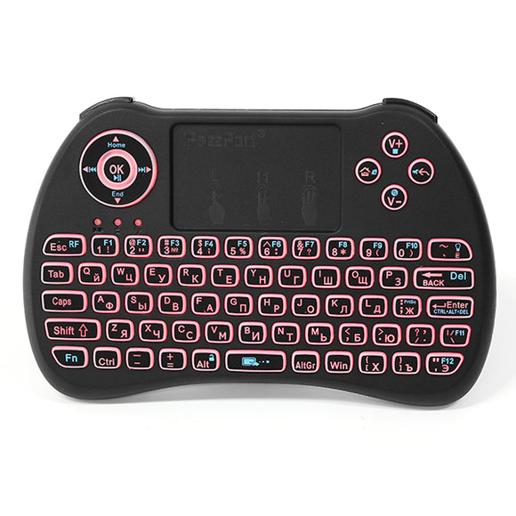 iPazzPort KP-810-21Q 2.4G Wireless Russian Three Color Backlit Mini Keyboard Touchpad Air Mouse