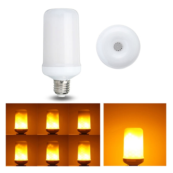 E27 7W SMD2835 99LEDs Three Modes 650LM1600-1800K Warm White Flame Light Bulb AC85-265V