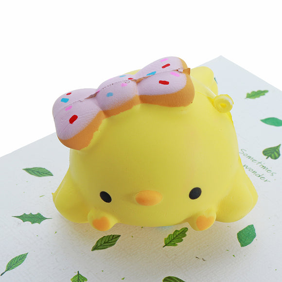 Meistoyland Squishy Yellow Chick Slow Rising Straps Squeeze Healing Toy Collection With Packaging