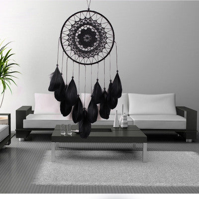 Indian Lace Black Dream Catcher Hanging Decorations Handmade Feather Dream Catcher Bead Ornaments