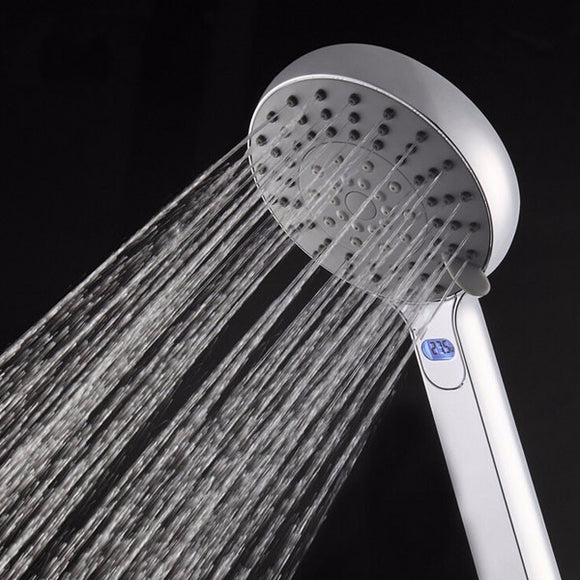 Five Modes Outlet Handheld Shower Head With Temperature Display Bathroom Water Saving Shower Head