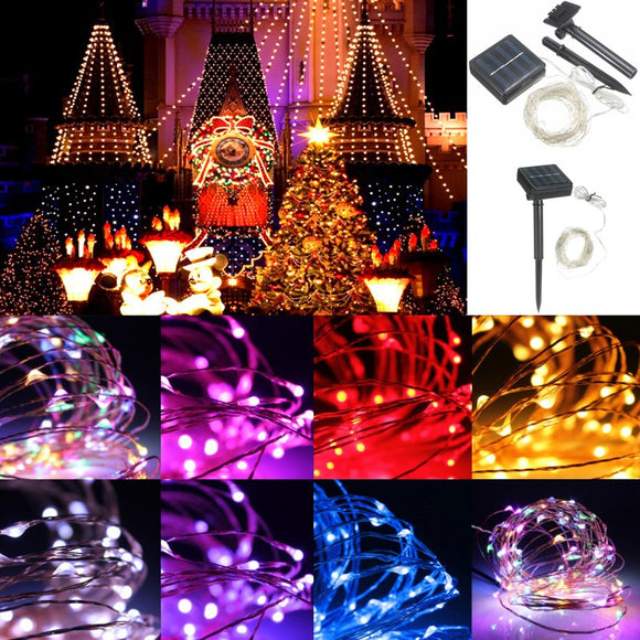 13M 120LED Outdoor Solar Power Sliver String Fairy Light Wedding Party Xmas Garden Lamp IP67