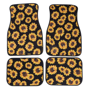 Universal Sunflowers Printed Car Auto Floor Mats Floor Liner Front Rear Carpet