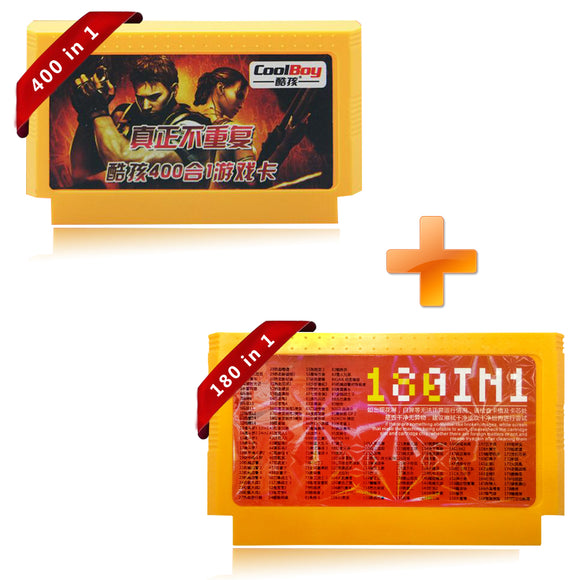 Coolboy 400 in 1 180 in 1 2pcs 8 Bit FC NES Game Cartridge Classical Game Card