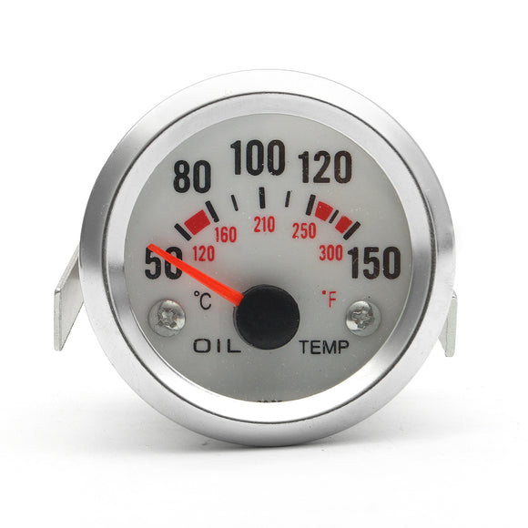2 Inch 52mm Chrome Rim Electrical Universal Car Oil Temp Gauge