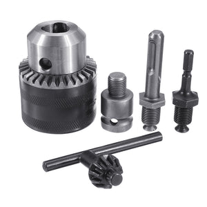 Drillpro 5pcs 3-16mm Drill Chuck Set 1/2-20UNF Thread Drill Adapter Changed Impact Wrench Into Eletric Drill
