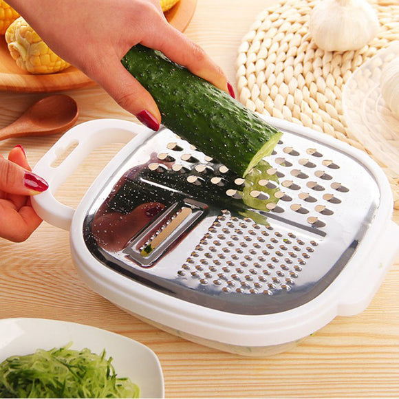 KCASA KC-MS071 Multifunction Vegetable Fruit Slicer Grater Chopper Shredder With Container Lunch Box